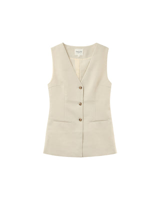 Sleeveless waistcoat beige Paz