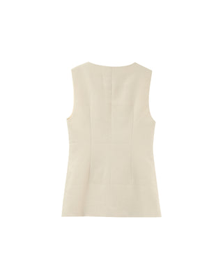 Sleeveless waistcoat beige Paz