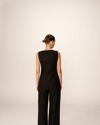 Sleeveless waistcoat black Paz