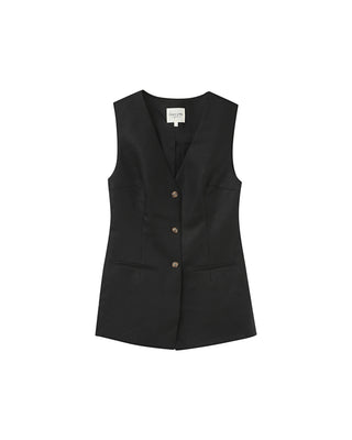 Sleeveless waistcoat black Paz