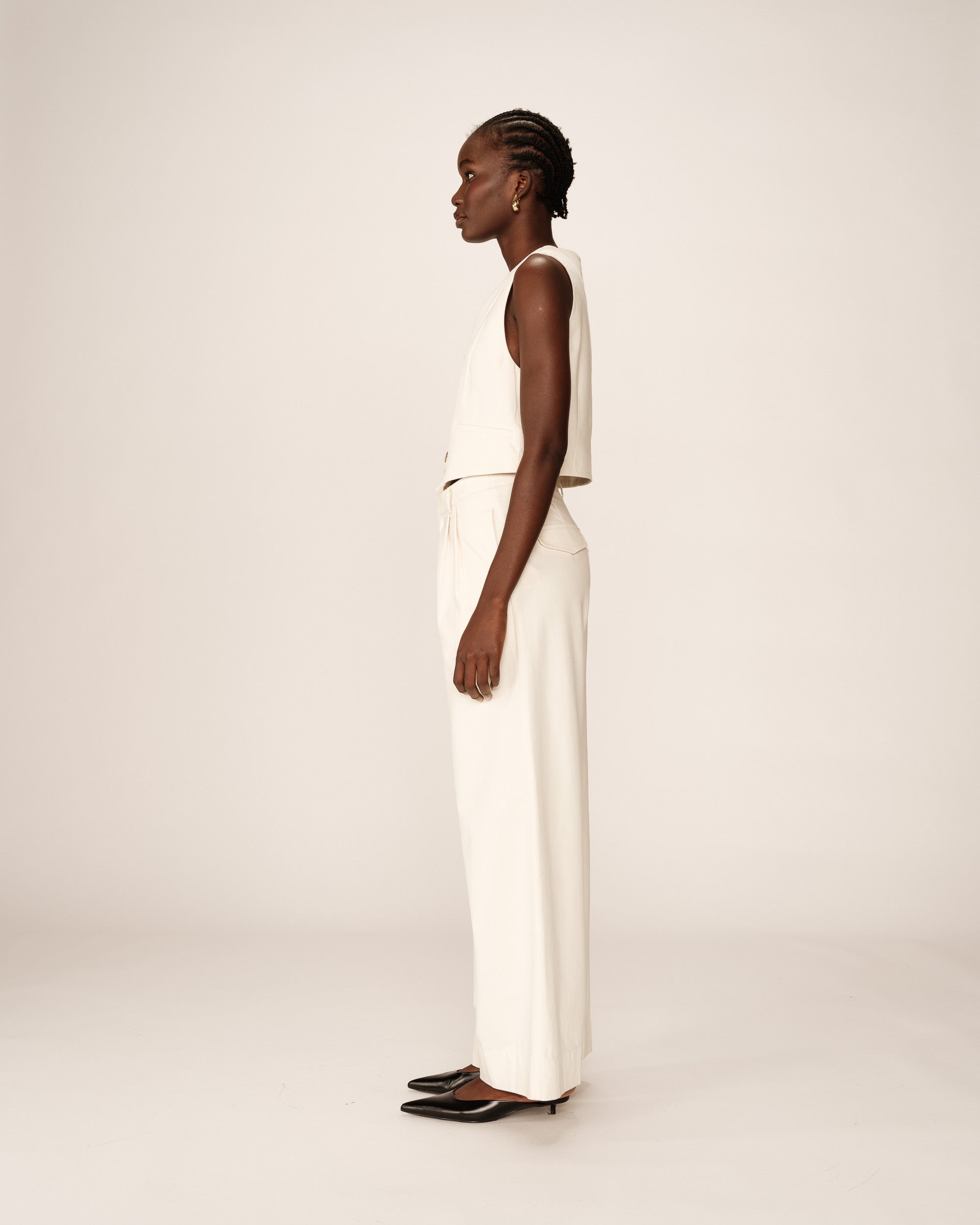Buttoned straight waistcoat ecru Penn