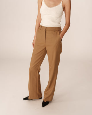 Pantalon tailleur evase taupe People