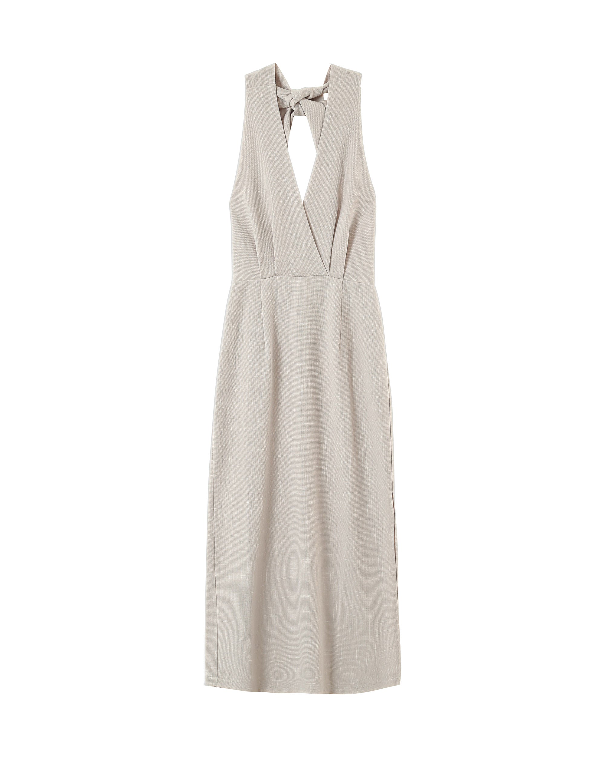 Robe mi-longue dos nu beige Perla