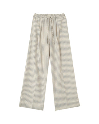 Pantalon raye elastique beige Perry