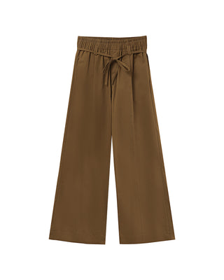 Pantalon large elastique marron Peterson