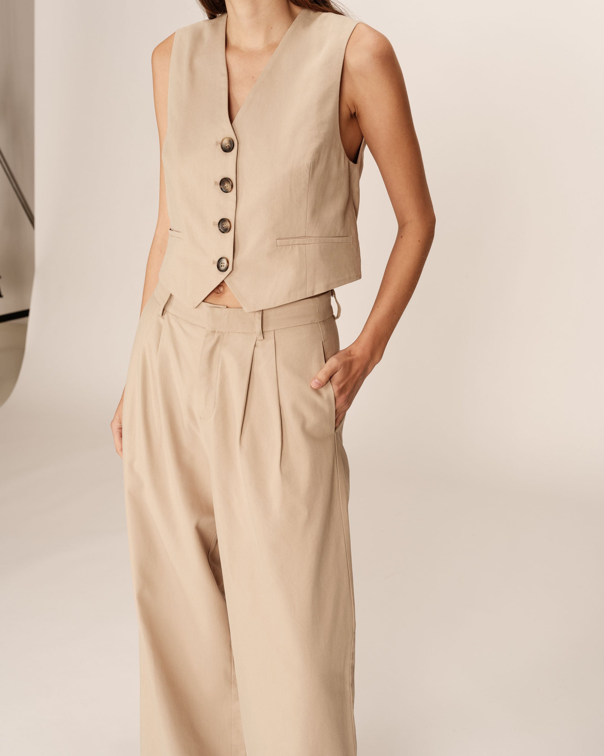 Tailored trousers beige Peter_13013