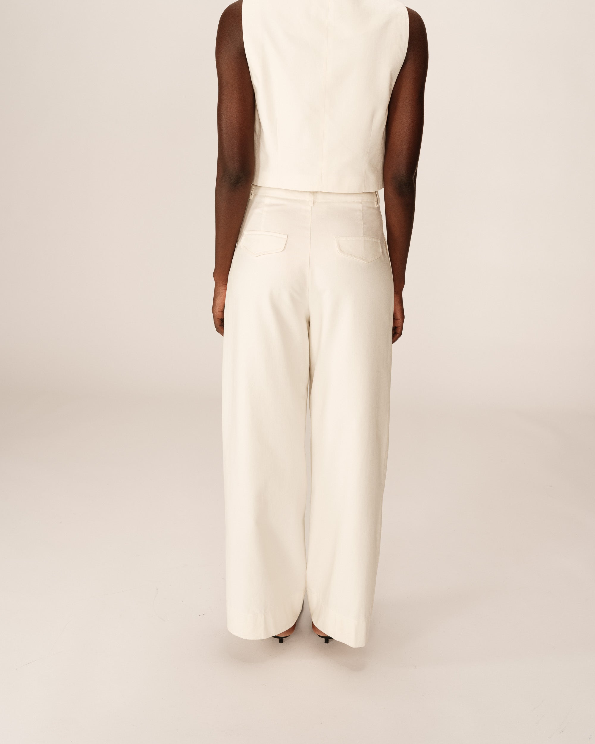 Tailored trousers ecru Peter_13013