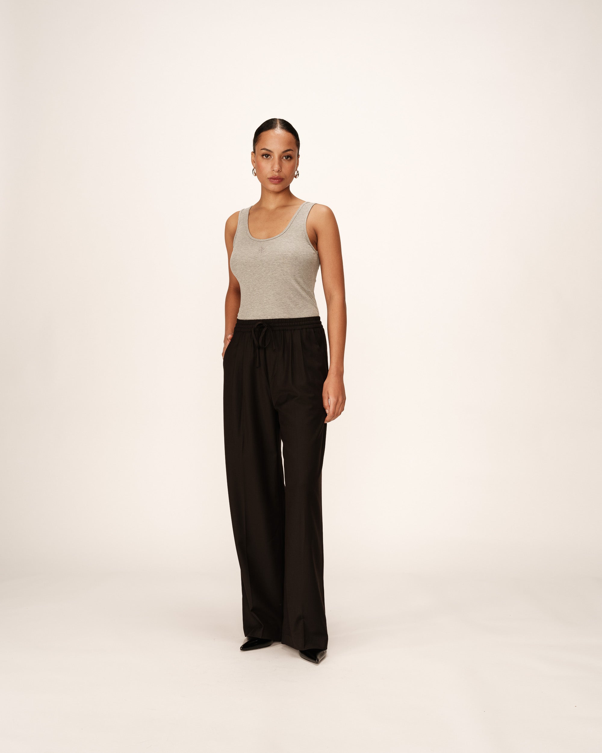 Pantalon tailleur elastique noir Petro
