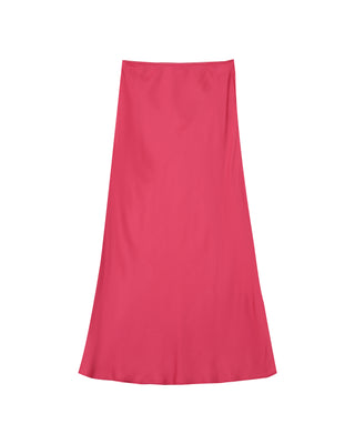 Jupe longue en satin rose Philae