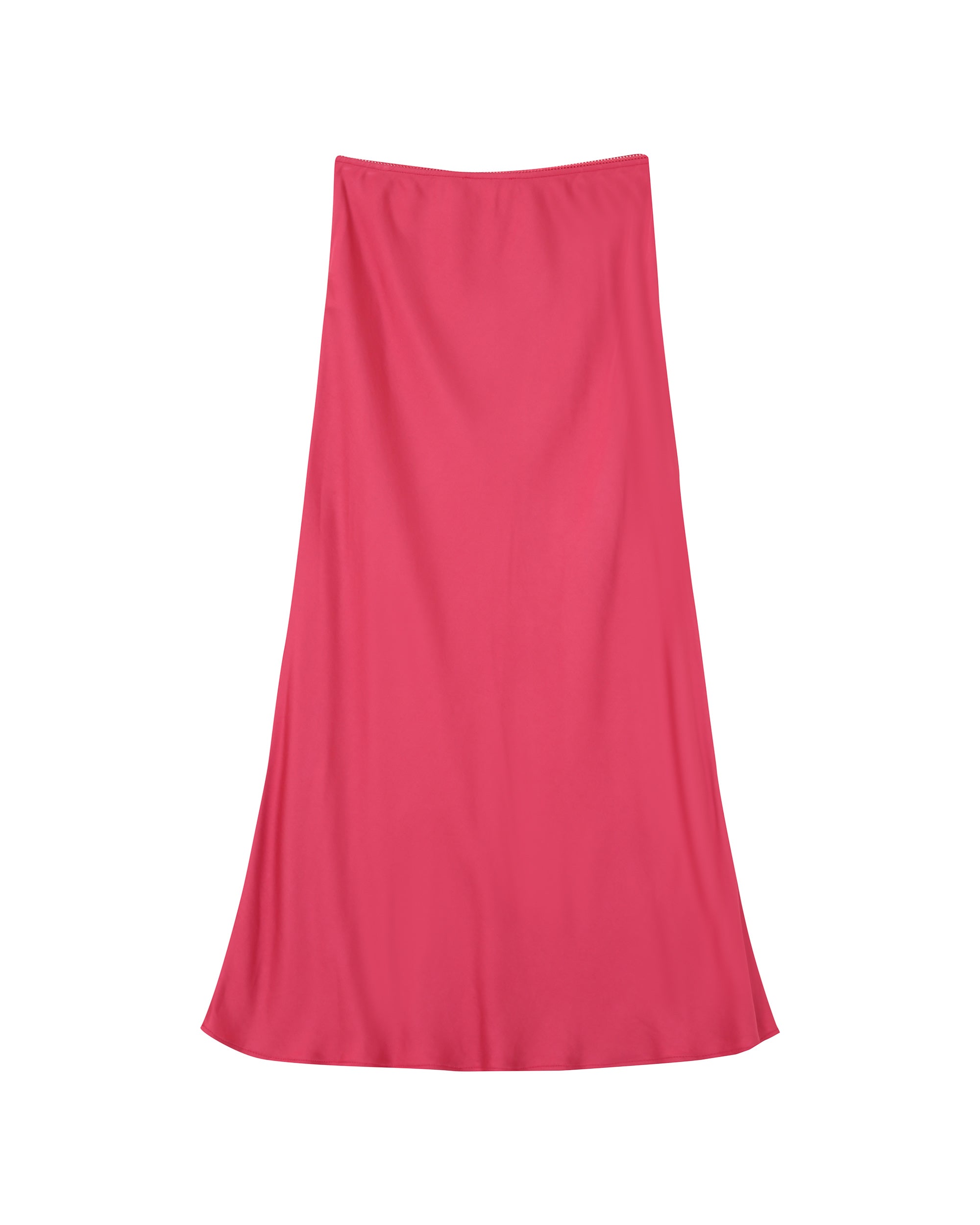 Jupe longue en satin rose Philae
