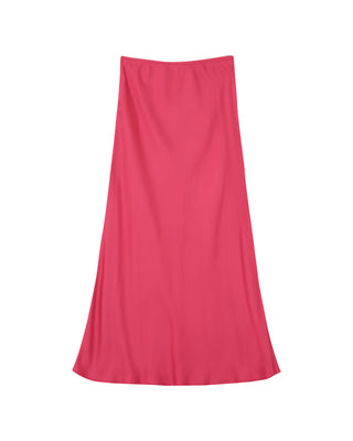 Jupe longue en satin rose Philae