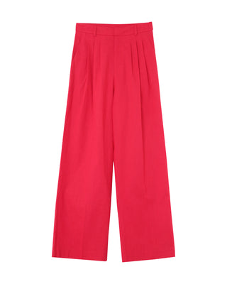 Pantalon tailleur en lin rouge Phil