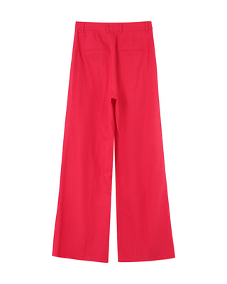 Pantalon tailleur en lin rouge Phil