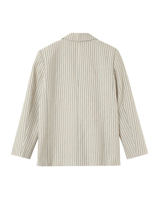 Blazer raye deux boutons beige Pia