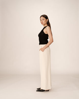 Pantalon fluide elastique ecru Picasso