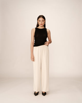 Pantalon fluide elastique ecru Picasso