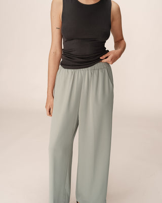 Pantalon fluide elastique vert Picasso