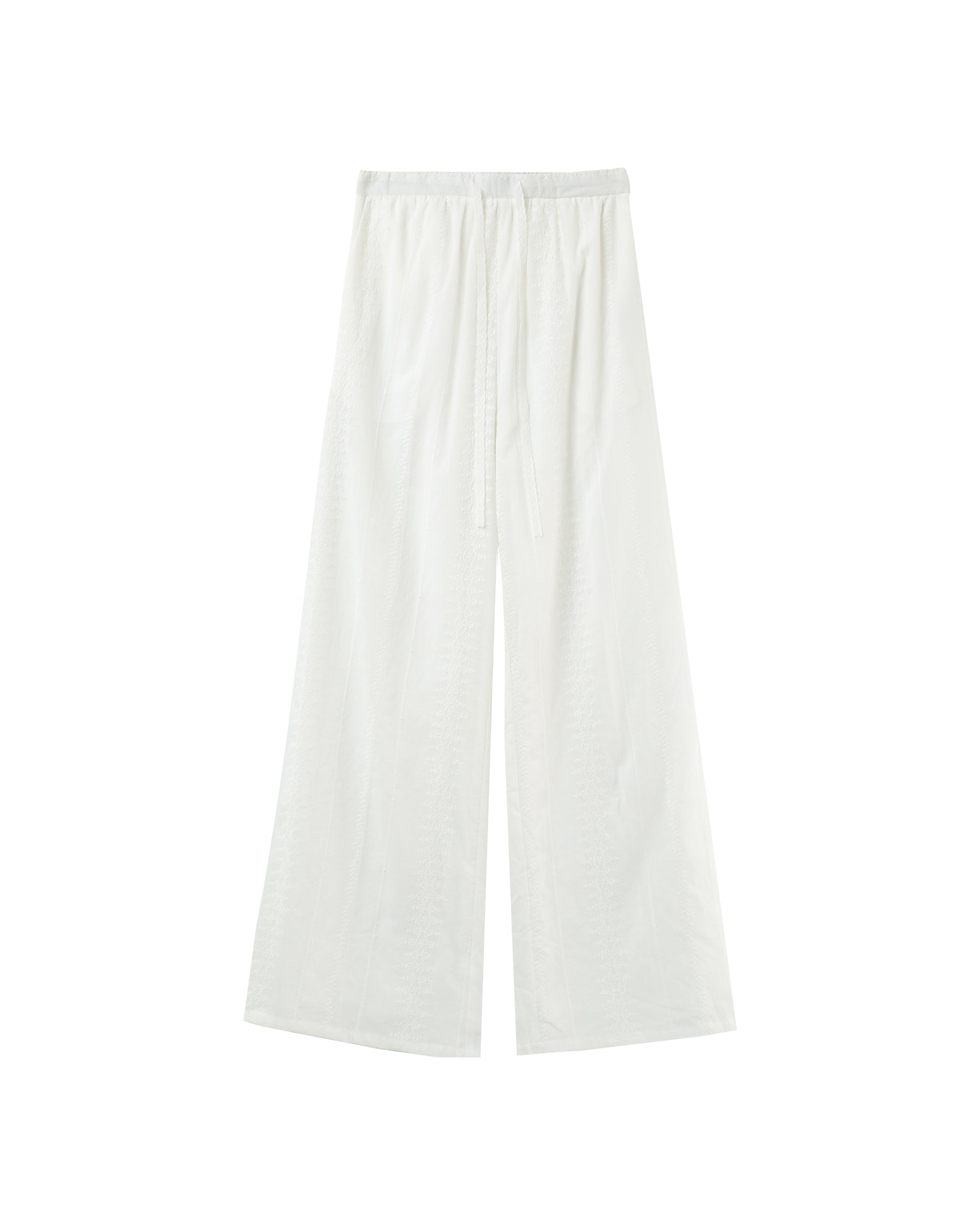 Embroidered wide trousers ecru Piccoli_13025