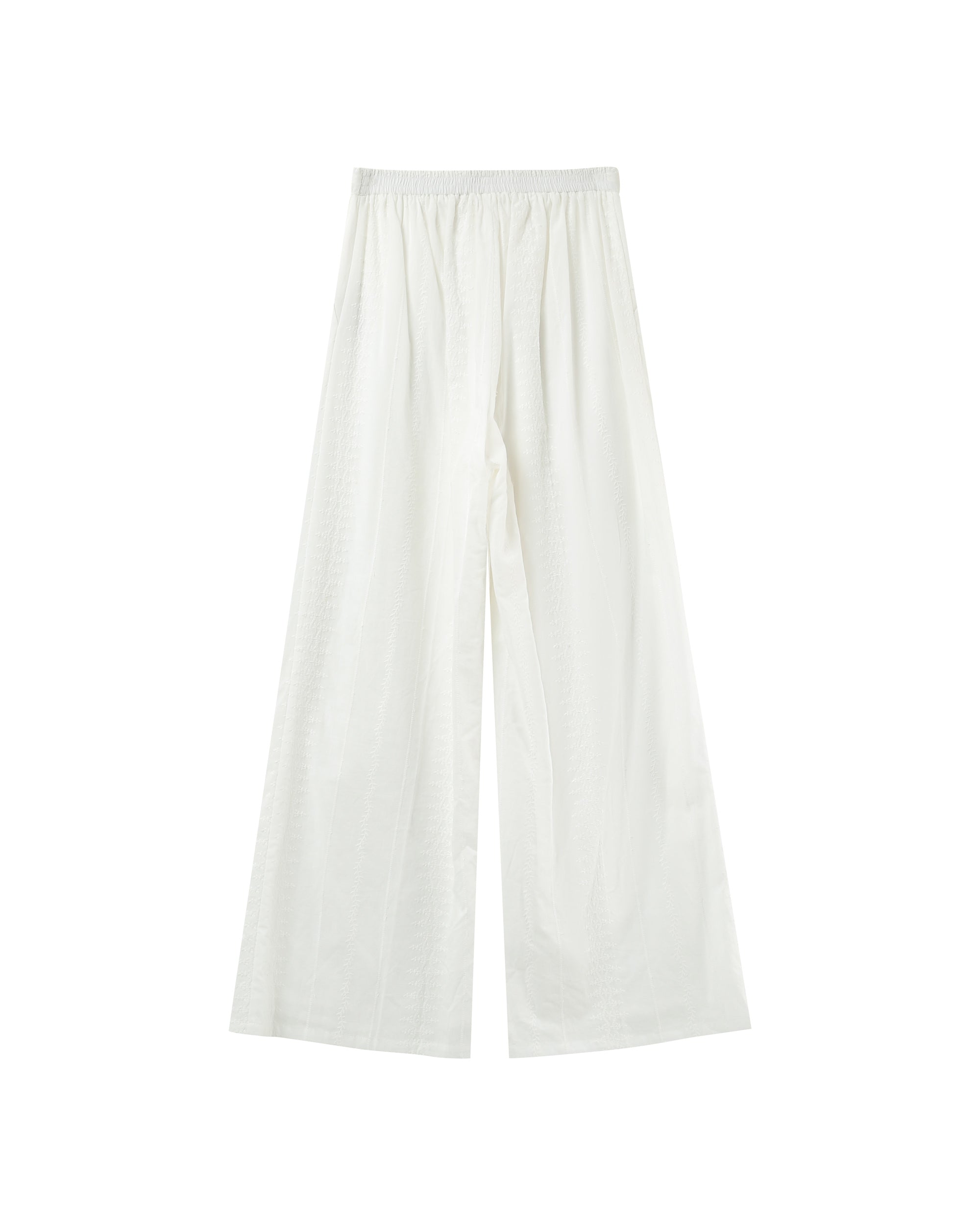 Embroidered wide trousers ecru Piccoli_13025