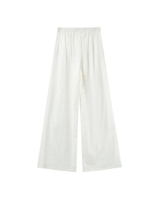 Pantalon brode large ecru Piccoli