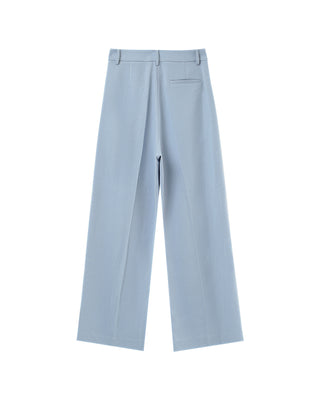 Pantalon droit a plis bleu Pierre