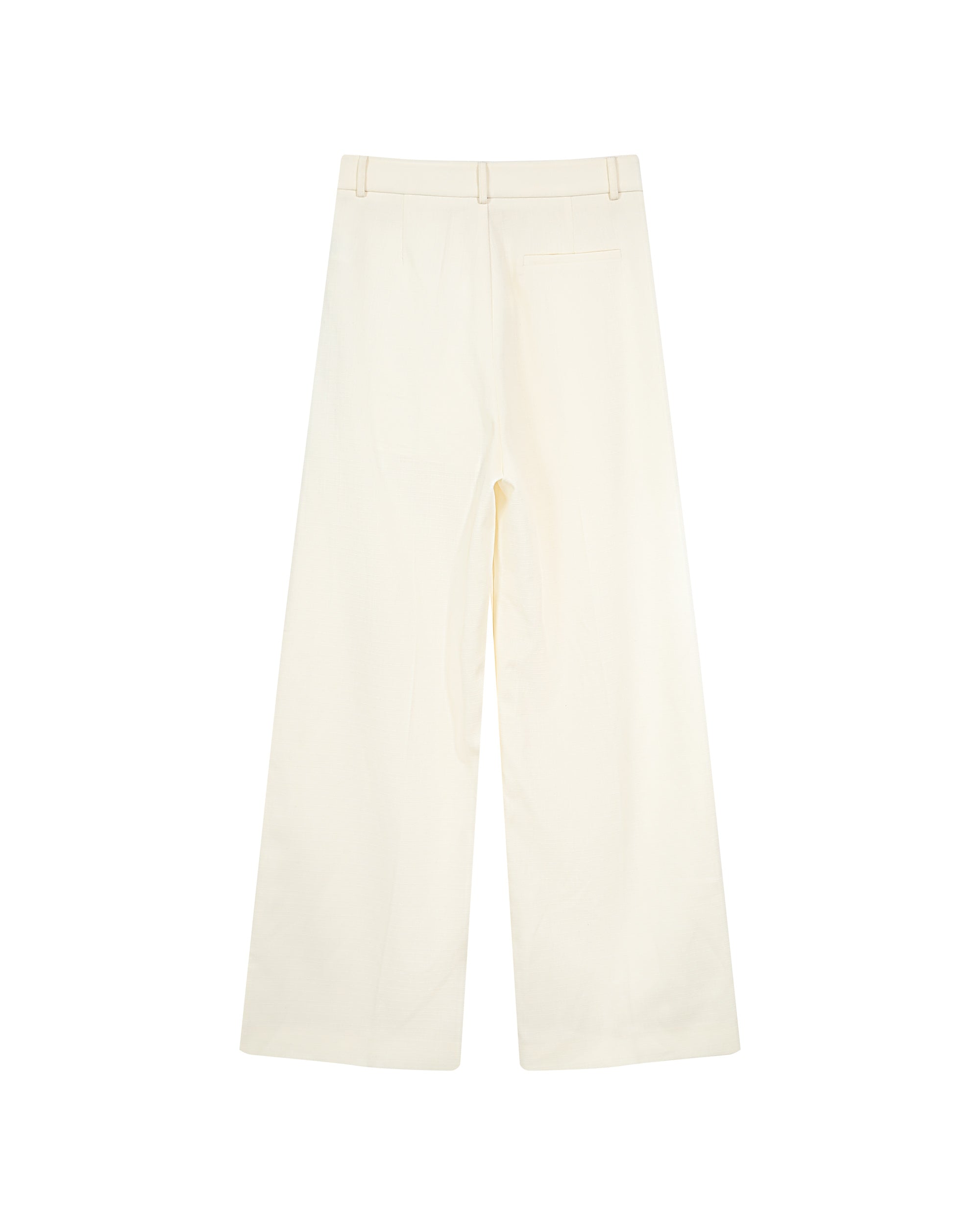 Pantalon droit a plis ecru Pierre