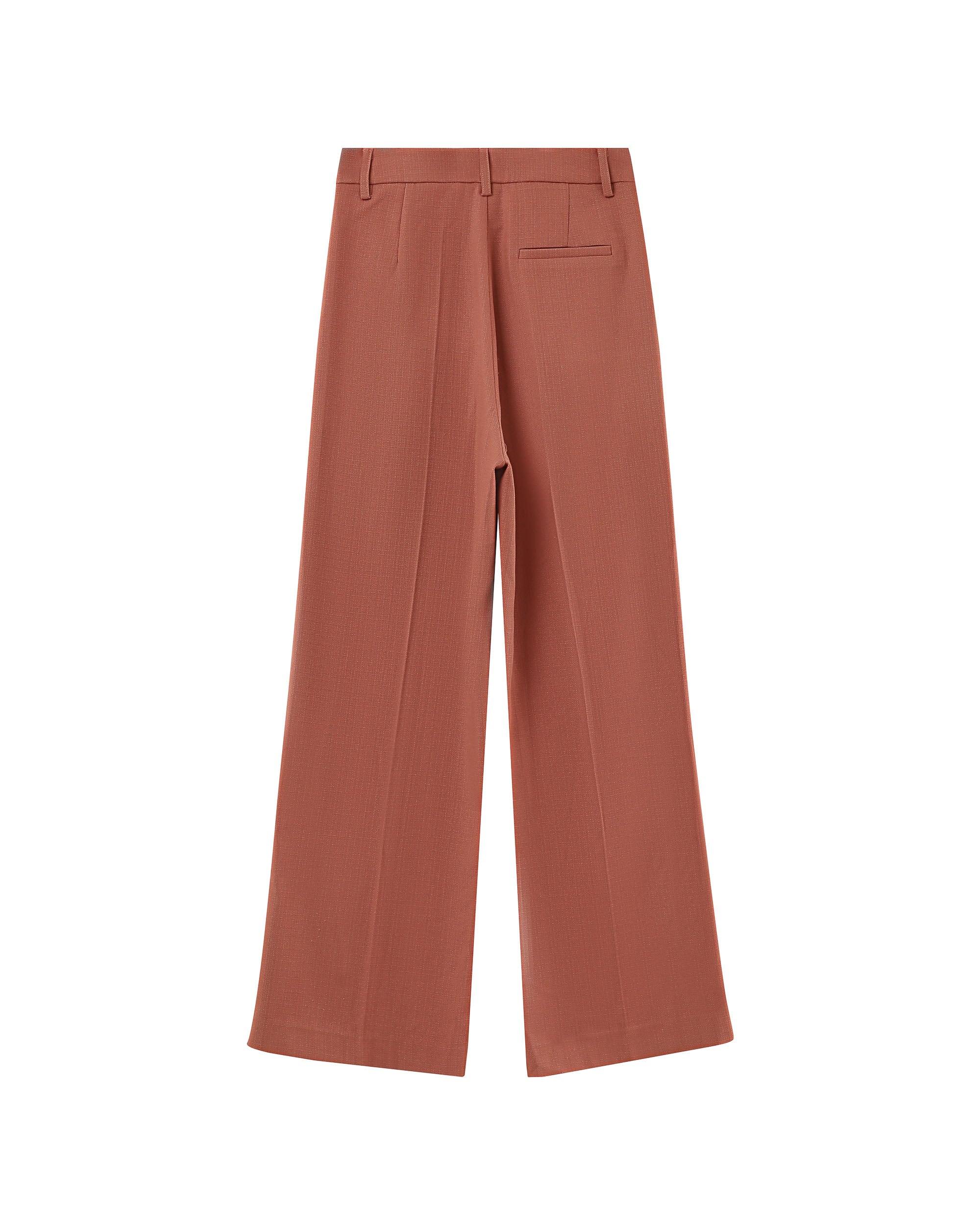 Pantalon droit a plis terracotta Pierre