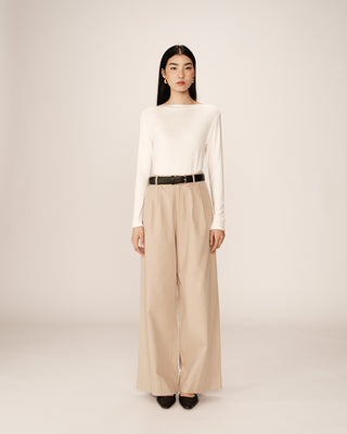 Longsleeved jersey top ecru Pierrot_13095