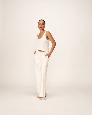 Debardeur fluide en modal ecru Pie