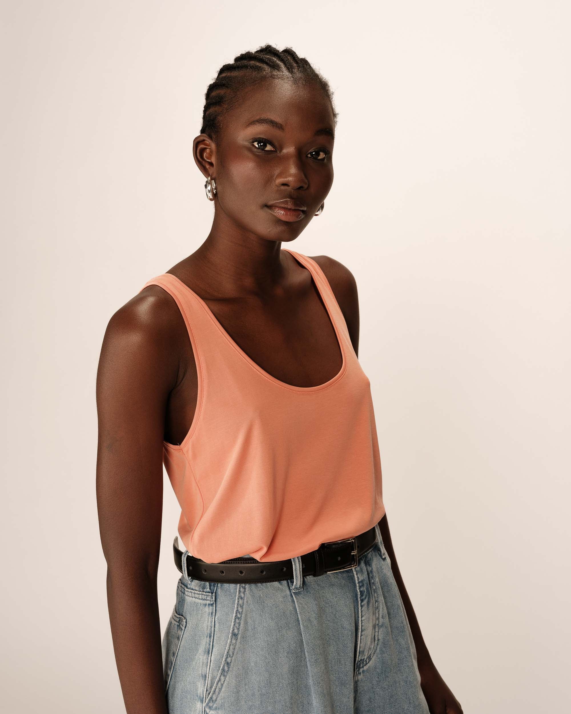 Debardeur fluide en modal peche Pie