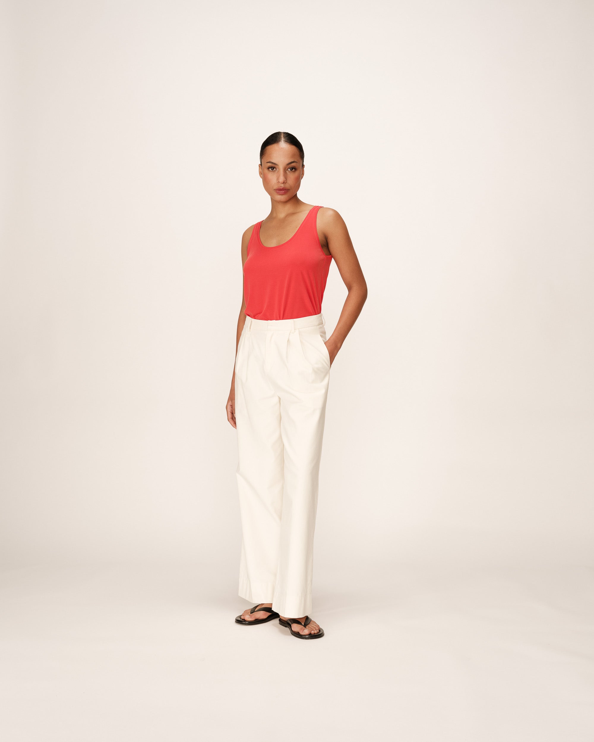 Debardeur fluide en modal rouge Pie