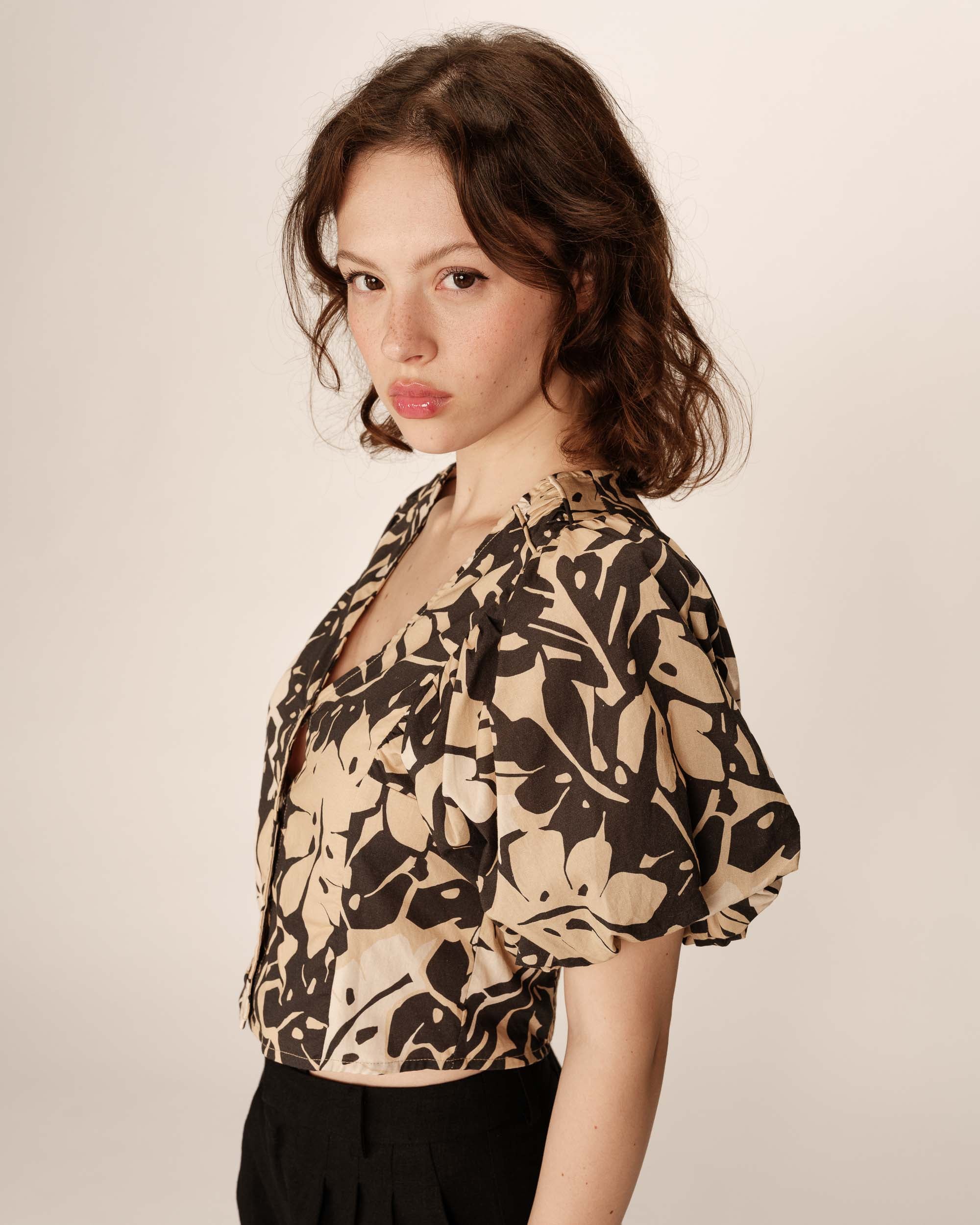 Blouse imprimée floral beige Pineapple