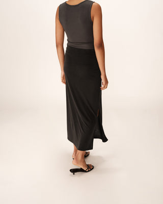 Jupe longue fluide anthracite Please