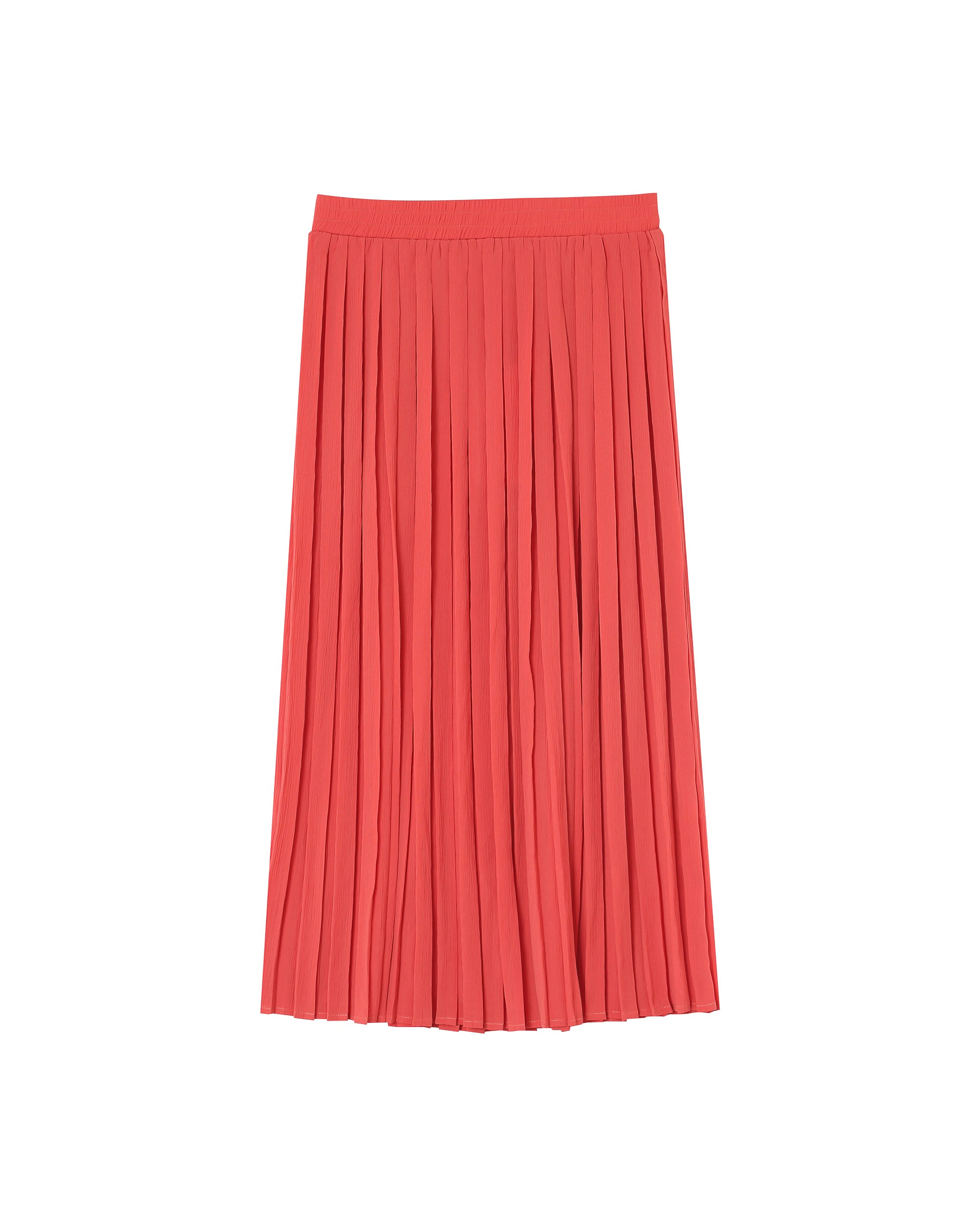 Jupe longue plissee corail Plisse