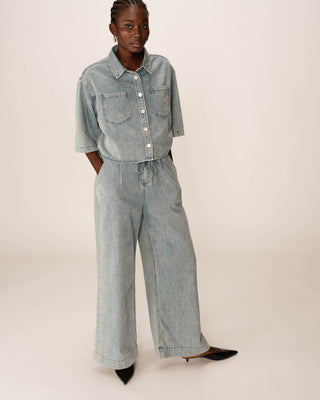Oversized denim jeans sky blue Pompon