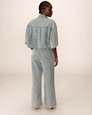 Oversized denim jeans sky blue Pompon