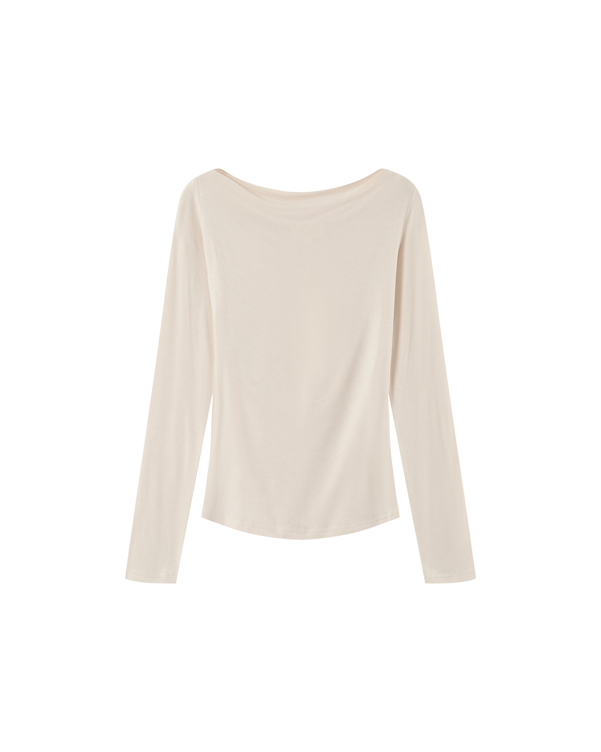 Draped long-sleeve top beige Ponti_13021