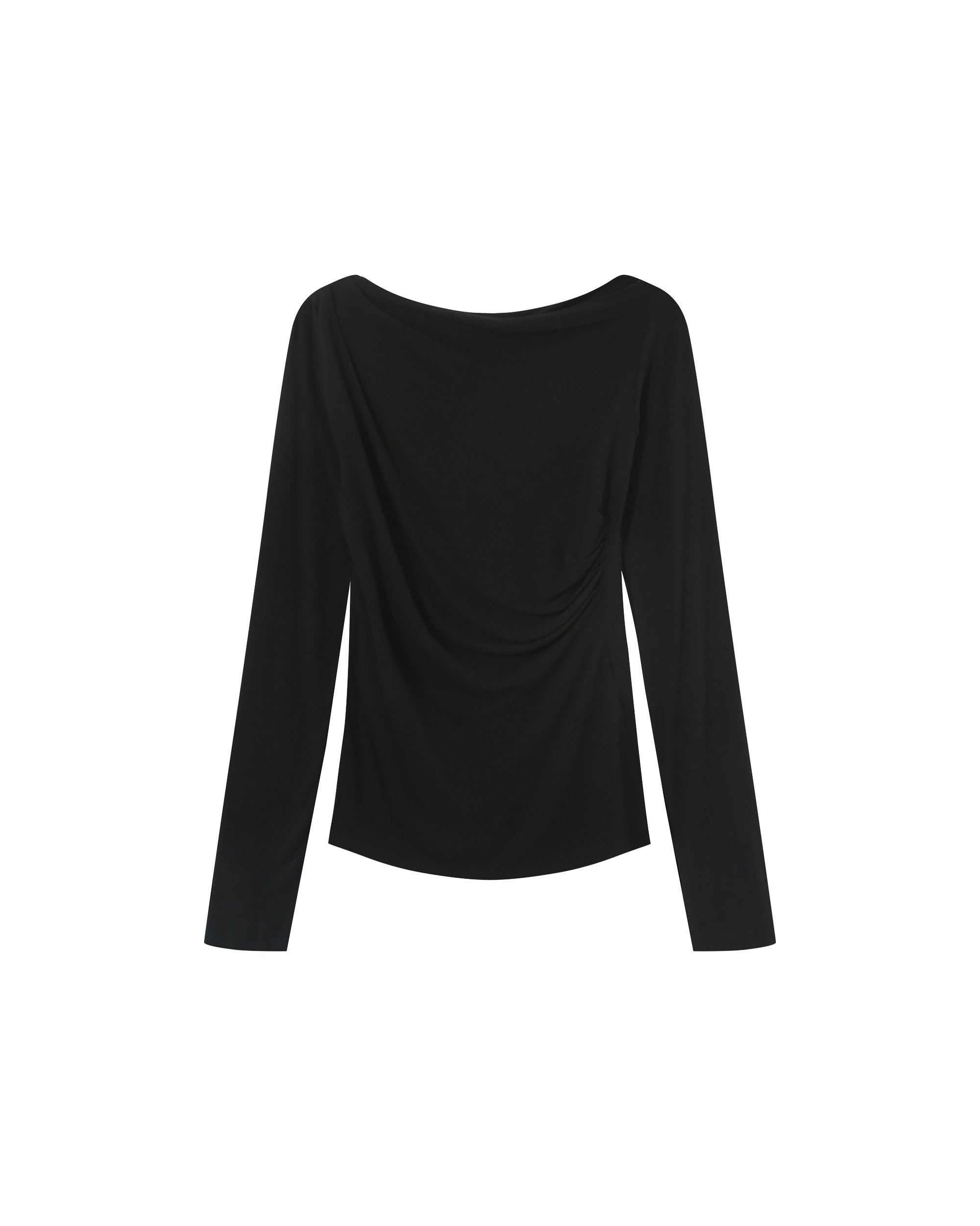 Draped long-sleeve top black Ponti_13021