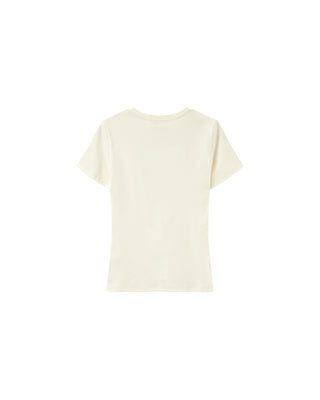T-shirt message imprimé beige Poussin