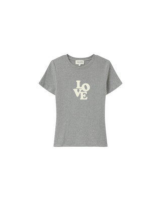 T-shirt message imprimé gris Poussin