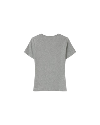 T-shirt message imprimé gris Poussin