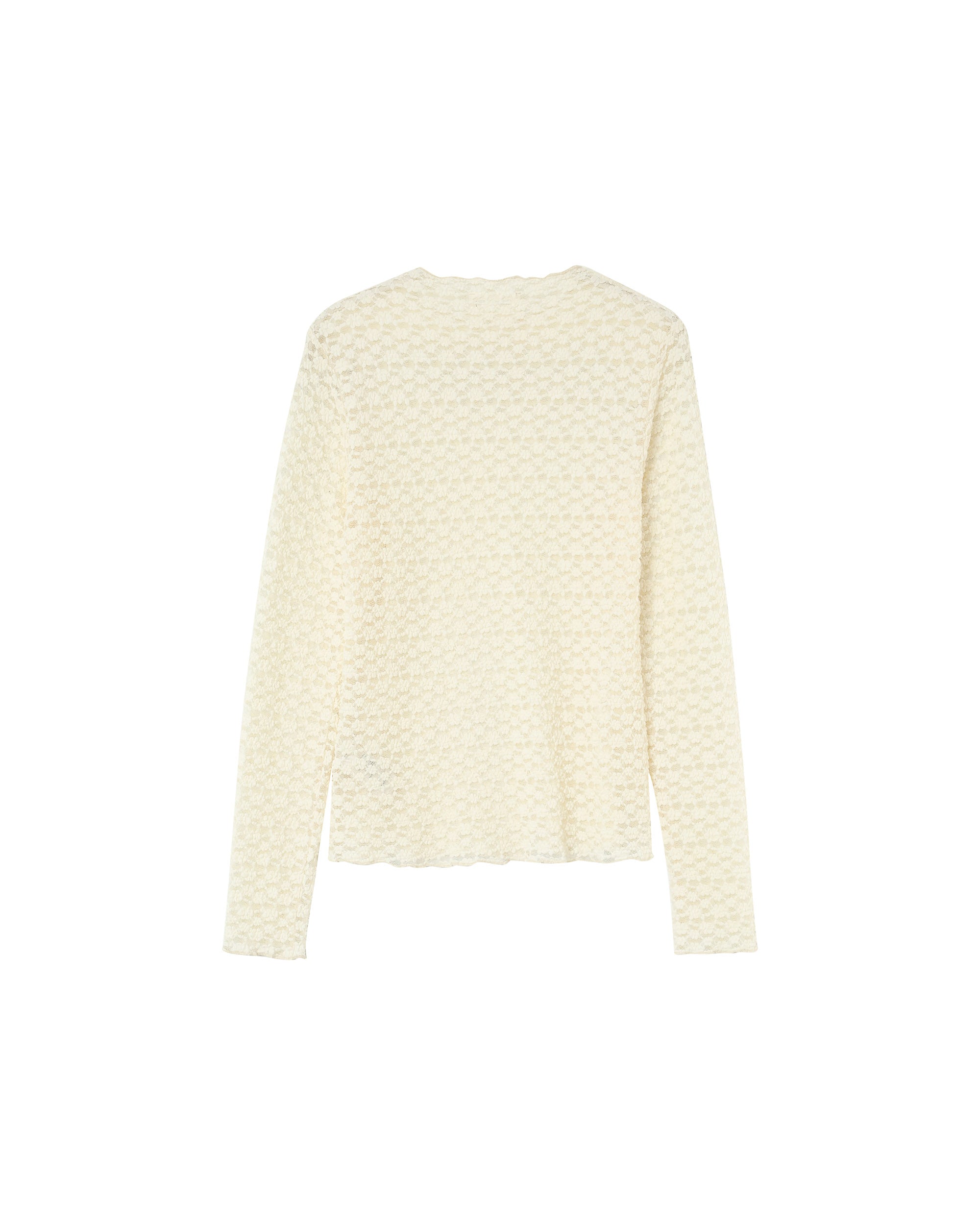 Top transparent en dentelle ecru Prairie