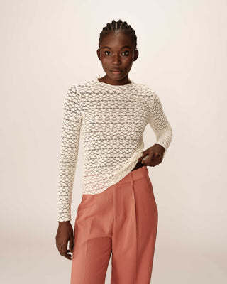 Transparent lace top ecru Prairie_13047