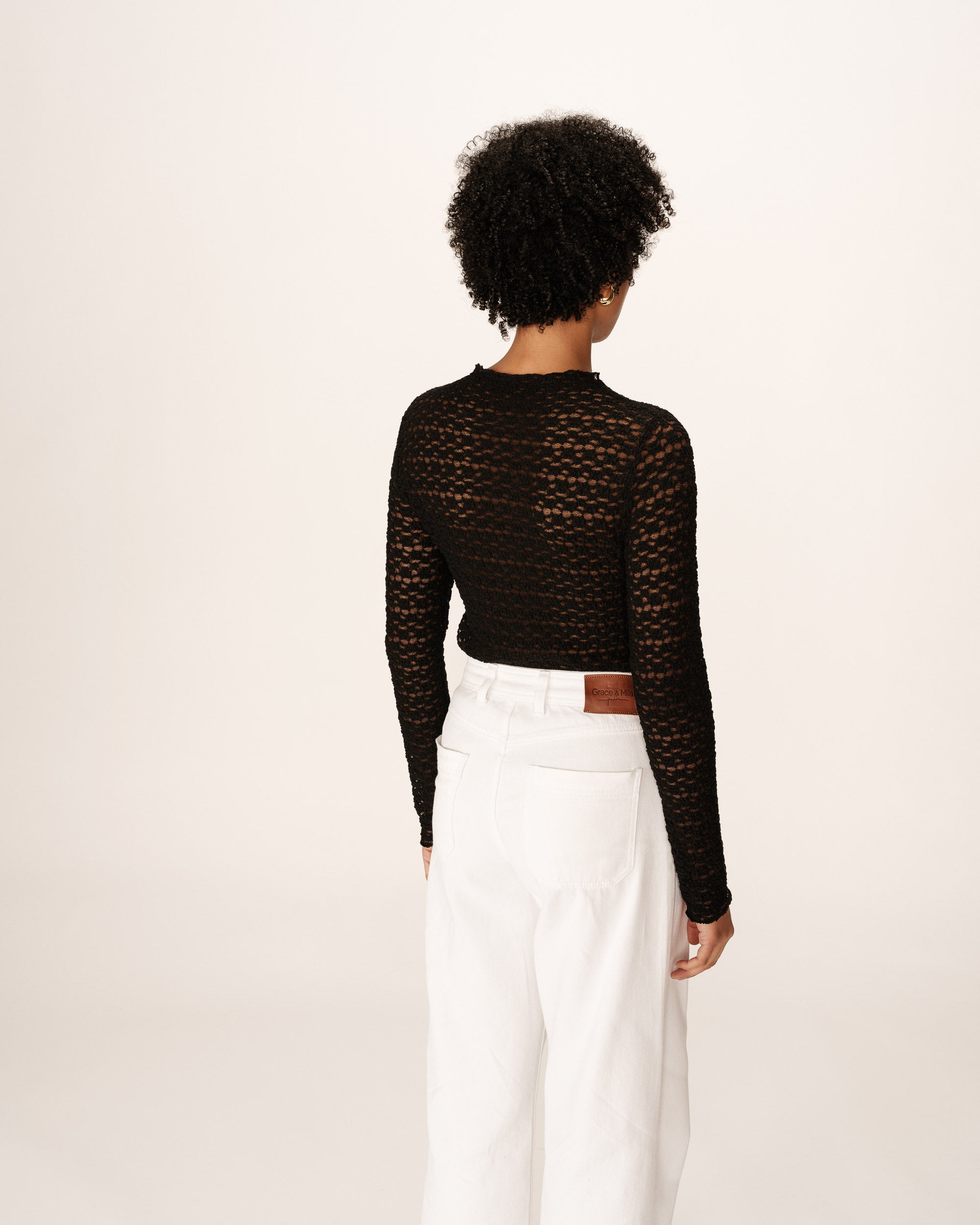Transparent lace top black Prairie_13047