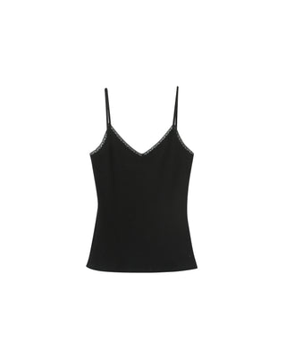 Top avec lisere en dentelle noir Presto