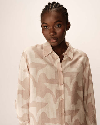 Chemise a motifs beige Primo