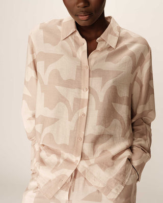 Chemise a motifs beige Primo