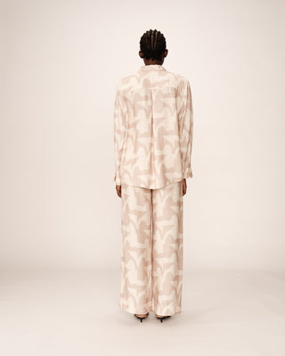 Chemise a motifs beige Primo