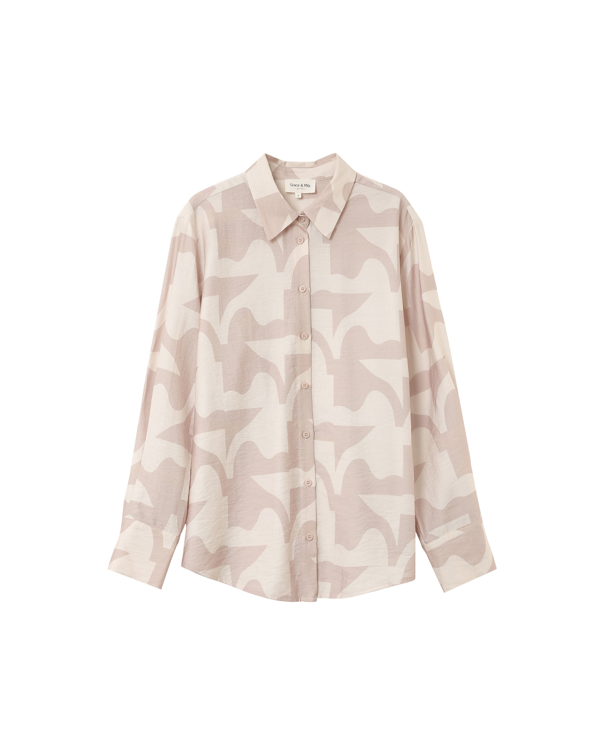 Patterned shirt beige Primo_13140