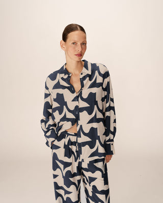 Chemise a motifs marine Primo